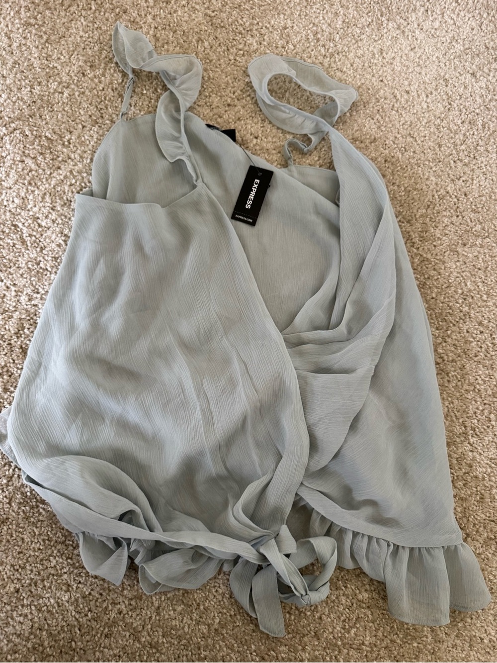 Express Sage Green Ruffle Detail Cami - Picture 2 of 2